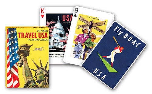 okładka Karty Piatnik Vintage Travel USA, 1 talia książka