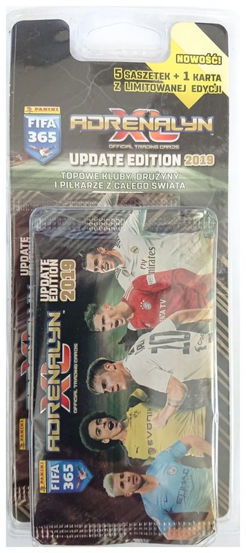 okładka Adrenalyn XL FIFA 365 2019 Update Edition 5 saszetek + 1 karta z limitowanej edycji książka