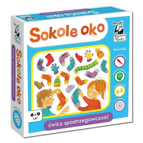okładka Sokole oko Kapitan Nauka Ćwicz spostrzegawczość 6-9 lat książka