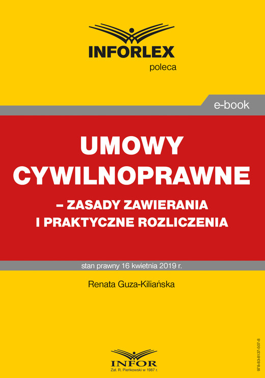 okładka Umowy cywilnoprawne – zasady zawierania i praktyczne rozliczenia ebook | pdf | Renata Guza-Kiliańska