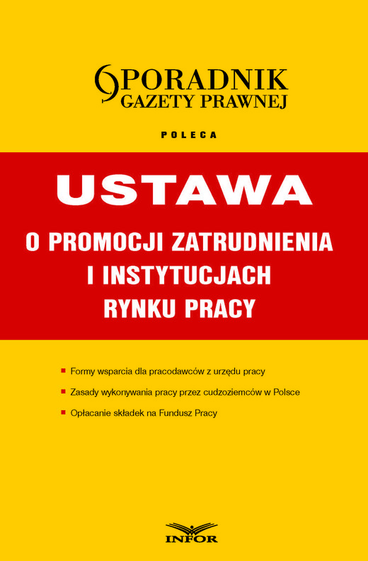 okładka Ustawa o promocji zatrudnienia i instytucjach rynku pracy (PDF) ebook | pdf | INFOR PL SA