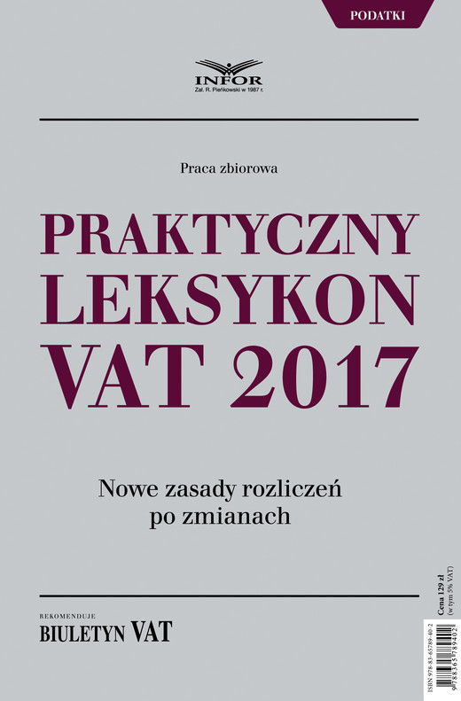 okładka Praktyczny leksykon VAT 2017 ebook | pdf | INFOR PL S.A.