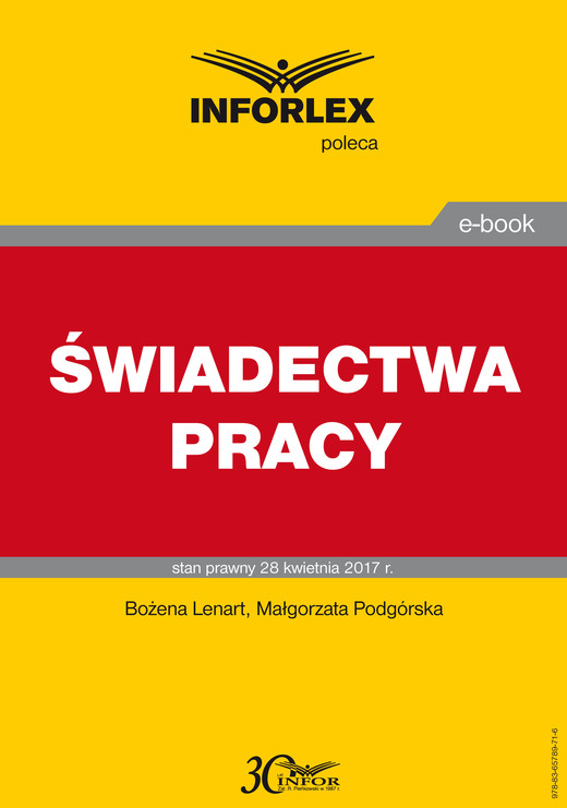 okładka ŚWIADECTWA PRACY ebook | pdf | Bożena Lenart, Małgorzata Podgórska