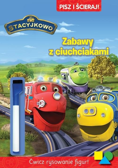 okładka Pisz i ścieraj. Stacyjkowo. Zabawy z ciuchciakami książka