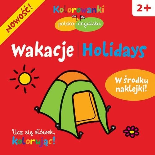 okładka Wakacje. Kolorowanki polsko-angielskie z naklejkami książka