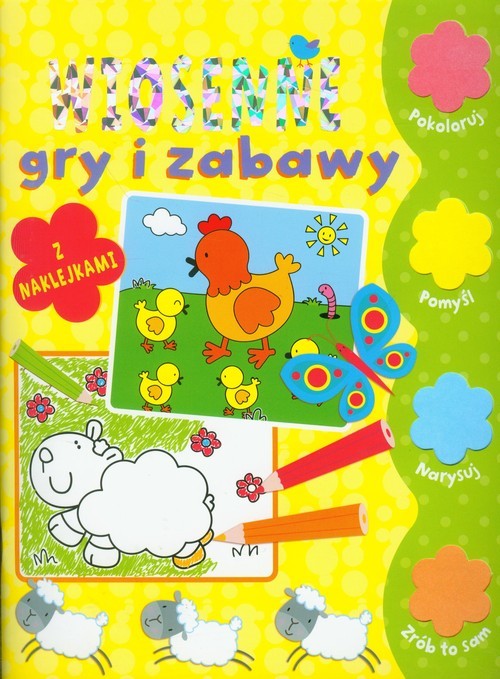 okładka Wiosenne gry i zabawy z naklejkami książka