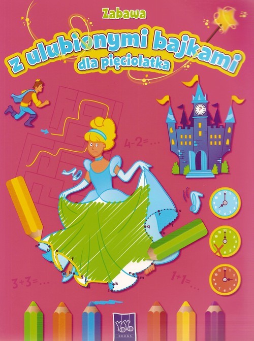 okładka Zabawa z ulubionymi bajkami dla pięciolatka Różowa książka