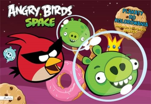okładka Angry Birds Space Plakaty do kolorowania z naklejkami książka