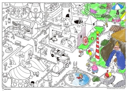 okładka Park rozrywki Kolorowanka Kolorowanka wielkiego formatu książka