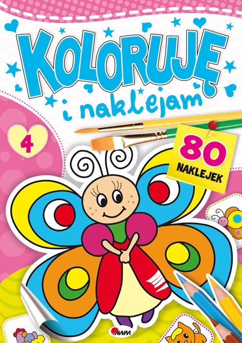 okładka Koloruję i naklejam 4 książka | Kozera Piotr