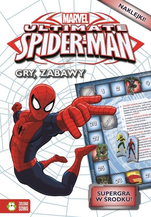 okładka Spider Man gry i zabawy + karty do zabawy do wypchnięcia książka
