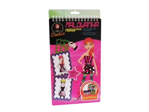 okładka Malowanka Fashion Design Szablony + naklejki 1424-01 książka