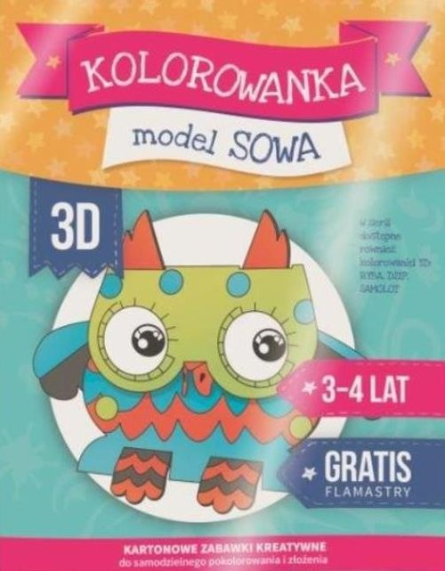 okładka Kolorowanka 3D: Sowa książka | Praca Zbiorowa