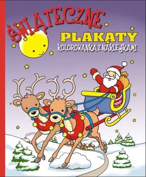 okładka Świąteczne plakaty do kolorowania - czerwona książka