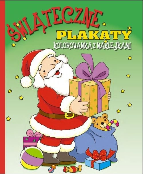 okładka Świąteczne plakaty do kolorowania - zielona książka