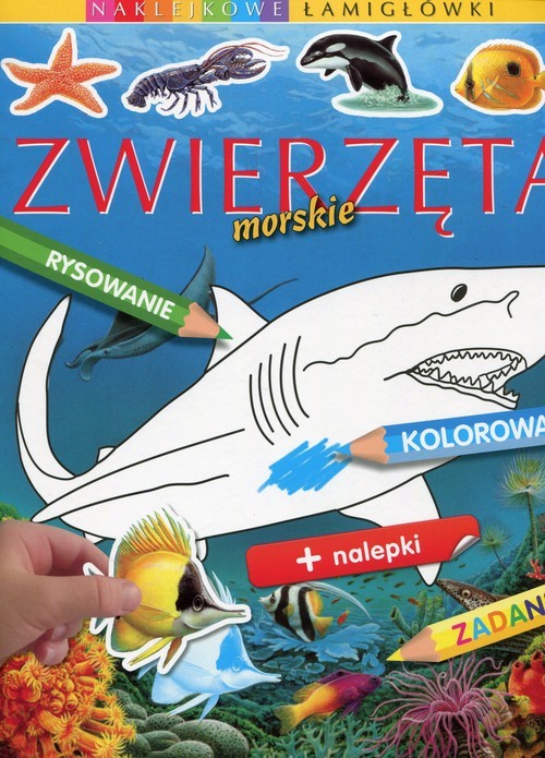 okładka Zwierzęta morskie Naklejkowe łamigłówki książka | Emilie Beaumont