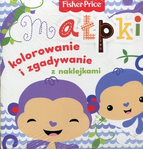 okładka Fisher Price Kolorowanka podłogowa Małpki kolorowanie i zgadywanie z naklejkami książka