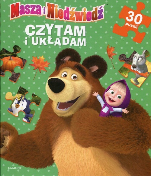 okładka Masza i Niedźwiedź Czytam i układam 30 puzzli książka
