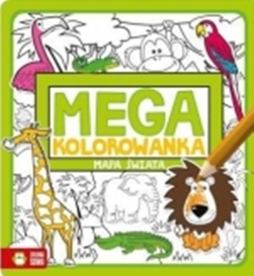 okładka Megakolorowanka Mapa świata z kredkami książka