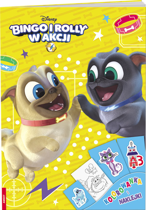 okładka Bingo i Rolly w akcji Kolorowanka i naklejki DPN-34 książka