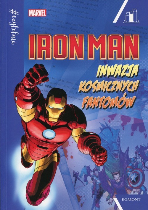 okładka Marvel Iron Man Inwazja kosmicznych fantomów Seria niebieska książka | Behling Steve
