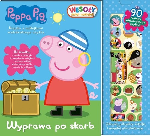 okładka Peppa Pig Wesoły świat naklejek Wyprawa po skarb książka