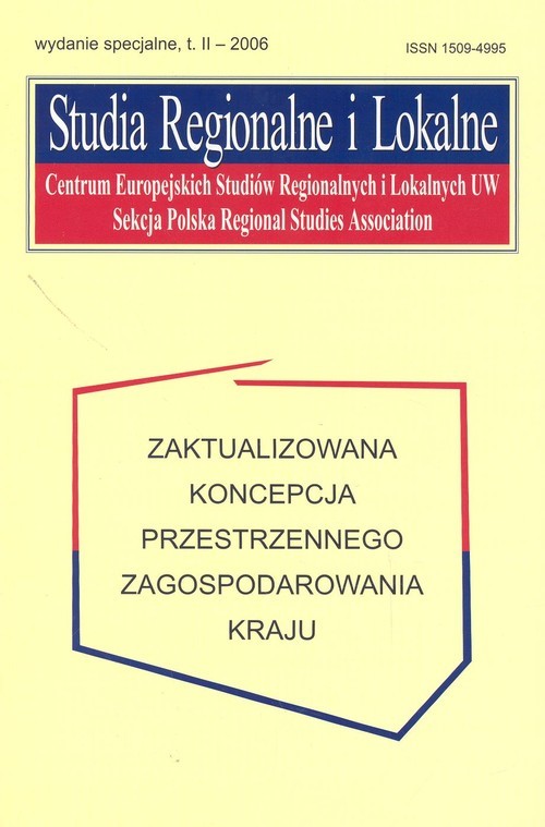 okładka Studia Regionalne i Lokalne. Zaktualizowana koncepcja przestrzennego zagospodarowania kraju książka