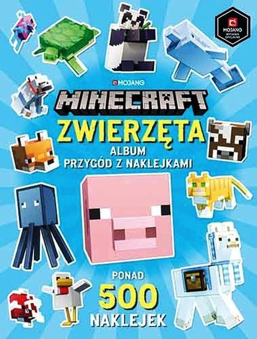 okładka Minecraft Zwierzęta Album przygód z naklejkami ponad 500 naklejek książka
