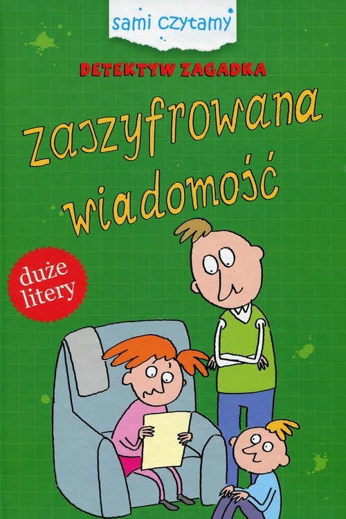 okładka Detektyw Zagadka Zaszyfrowna wiadomość Duże litery książka | Iwona Czarkowska