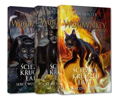okładka Ścieżka Kruczej Łapy Trylogia Wojownicy Manga VIII-X książka | Erin Hunter