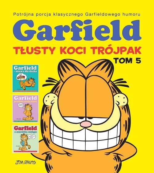 okładka Garfield Tłusty koci trójpak Tom 5 książka | Jim Davis