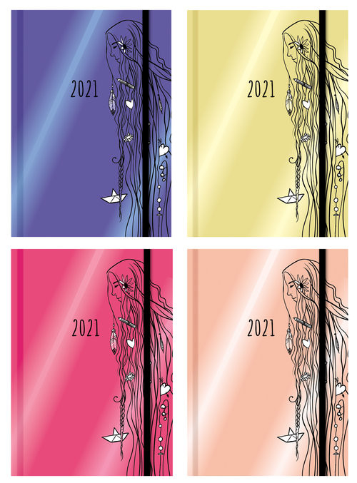 okładka Terminarz wyjątkowej dziewczyny 2021 mix kolorów książka