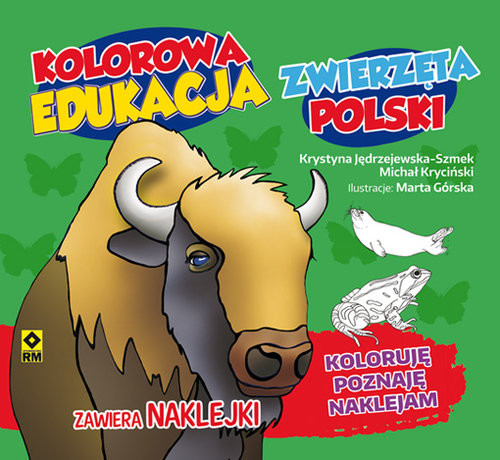okładka Kolorowa edukacja Zwierzęta Polski - naklejka książka