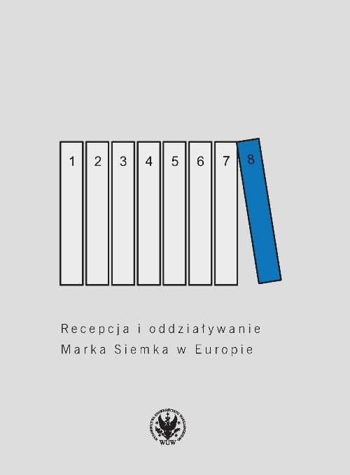okładka Recepcja i oddziaływanie Marka Siemka w Europie książka