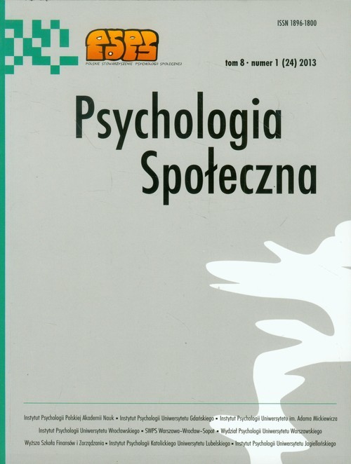 okładka Psychologia Społeczna  1(24) 2013 książka