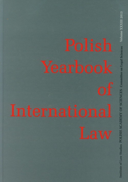 okładka Polish Yearbook of International Law Tom XXXIII książka