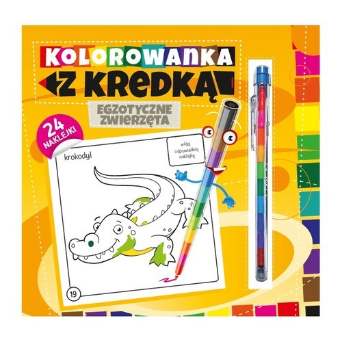 okładka Kolorowanka z kredką Egzotyczne zwierzęta książka