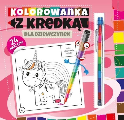 okładka Kolorowanka z kredką Dla dziewczynek książka | Południak Marcin