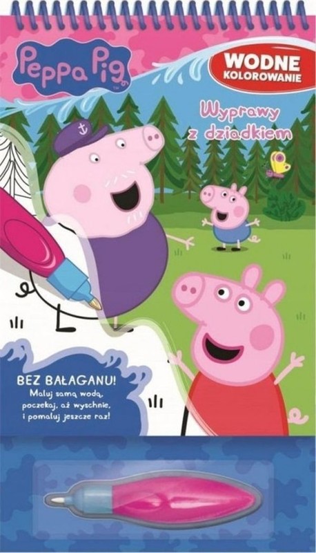 okładka Peppa Pig Wodne kolorowanie Wyprawy z dziadkiem książka | Opracowania Zbiorowe