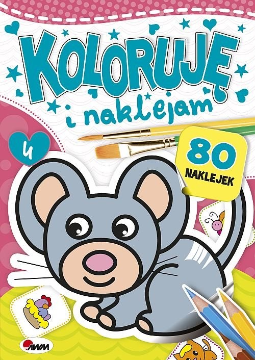 okładka Koloruję i naklejam 4 książka | Kozera Piotr