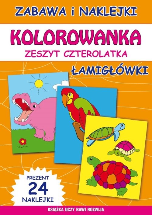 okładka Kolorowanka Zeszyt czterolatka Łamigłówki książka | Guzowska Beata;BindekMarta