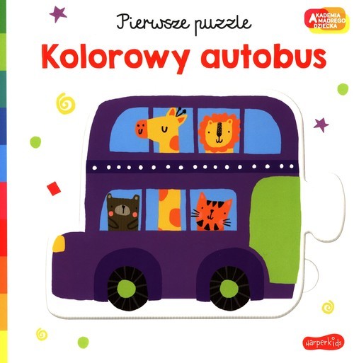 okładka Pierwsze puzzle Kolorowy autobus książka