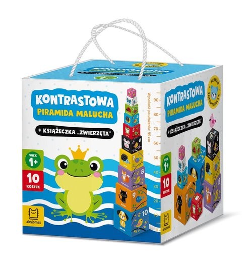 okładka Kontrastowa piramida malucha + książeczka „Zwierzęta”, 1+ książka