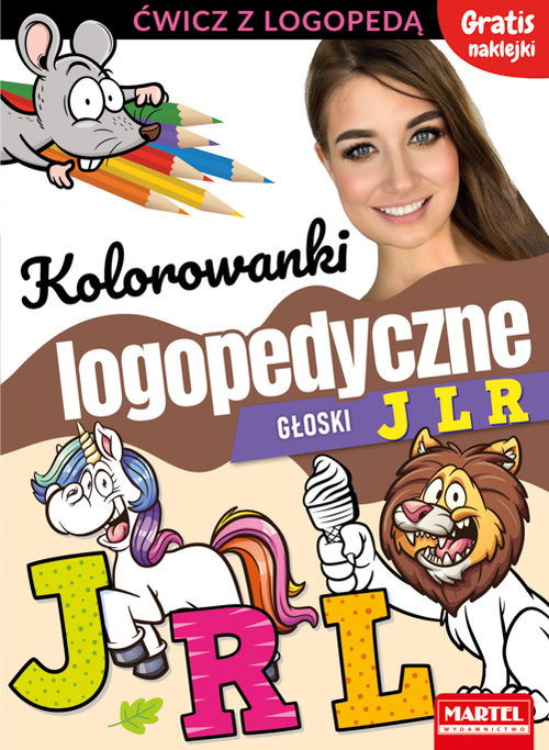 okładka Kolorowanki logopedyczne Głoski J L R z naklejkami książka | Magdalena Małecka, Agnieszka Wiatrowska
