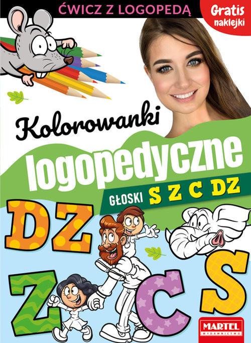 okładka Kolorowanki logopedyczne Głoski S Z C Dz z naklejkami książka | Magdalena Małecka, Agnieszka Wiatrowska