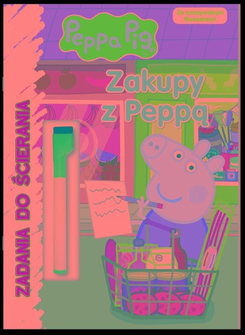 okładka Peppa Pig Zadania do ścierania Zakupy z Peppą książka