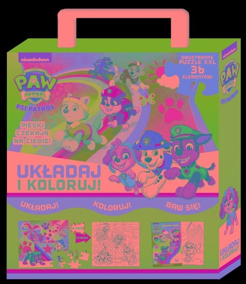 okładka Psi Patrol Układaj i koloruj książka