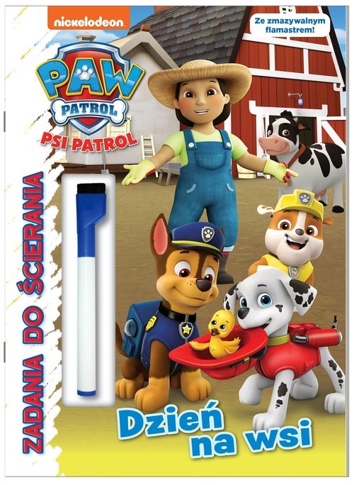 okładka Psi Patrol Zadania do ścierania Dzień na wsi książka