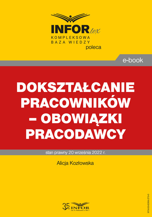 okładka Dokształcanie pracowników – obowiązki pracodawcy ebook | pdf | Alicja Kozłowska