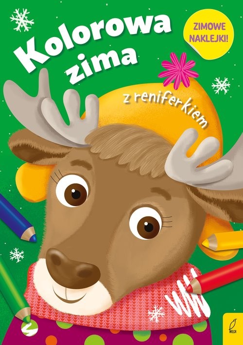 okładka Kolorowa zima z reniferkiem książka